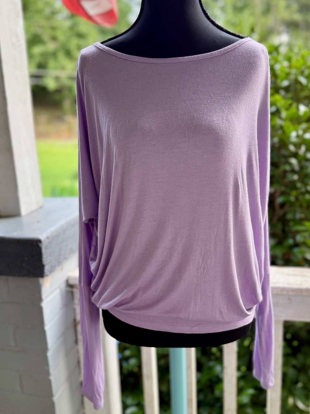 Lilac 3/4 Long-Sleeve Boatneck Tunic Top by Brenda’S Size Small